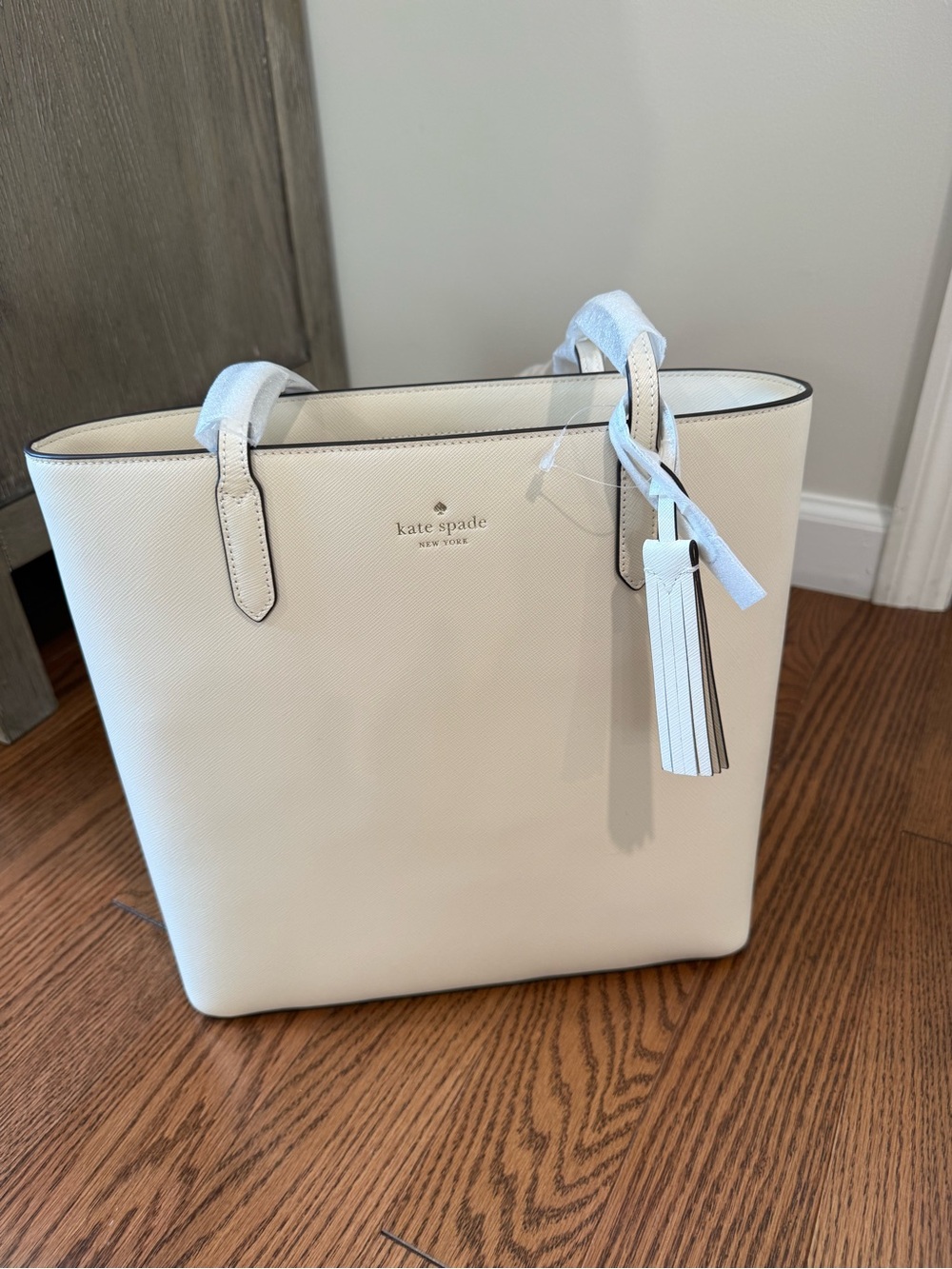 Kate Spade White Saffiano Leather Tote Bag